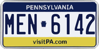 PA license plate MEN6142