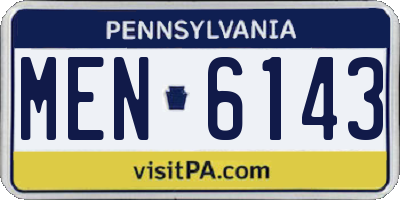 PA license plate MEN6143