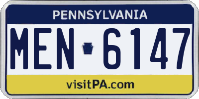 PA license plate MEN6147
