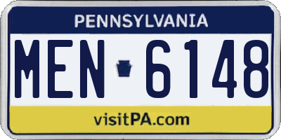 PA license plate MEN6148