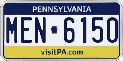PA license plate MEN6150