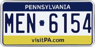PA license plate MEN6154