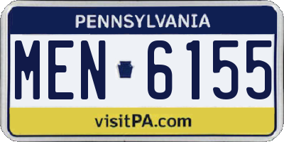 PA license plate MEN6155