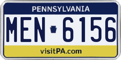 PA license plate MEN6156