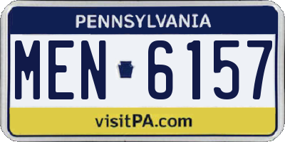 PA license plate MEN6157
