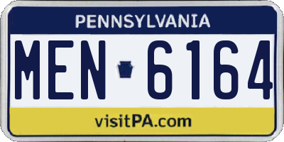 PA license plate MEN6164