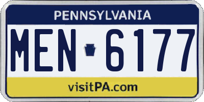 PA license plate MEN6177