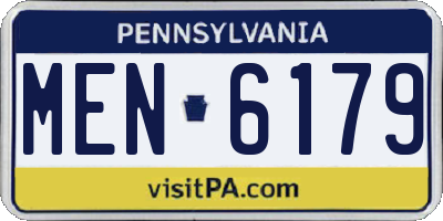 PA license plate MEN6179