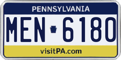 PA license plate MEN6180