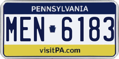 PA license plate MEN6183