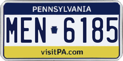 PA license plate MEN6185