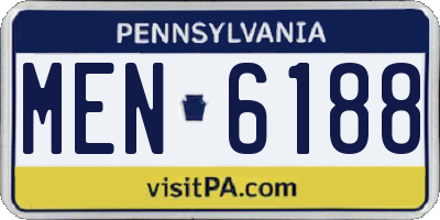 PA license plate MEN6188