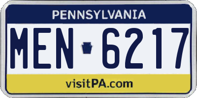 PA license plate MEN6217