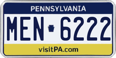 PA license plate MEN6222