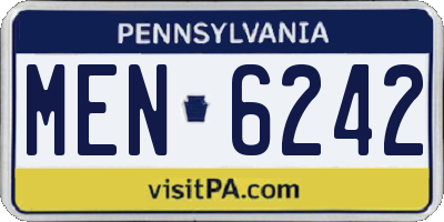 PA license plate MEN6242