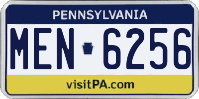 PA license plate MEN6256