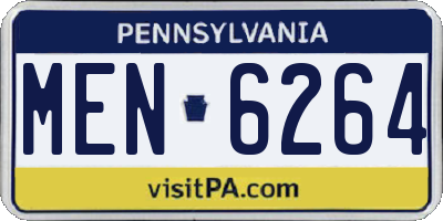 PA license plate MEN6264