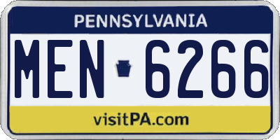 PA license plate MEN6266