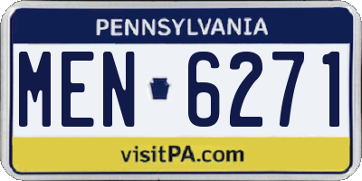 PA license plate MEN6271
