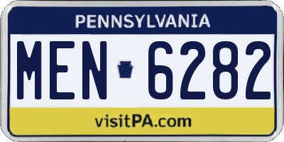 PA license plate MEN6282