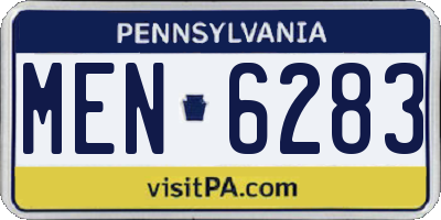 PA license plate MEN6283