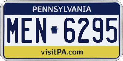 PA license plate MEN6295