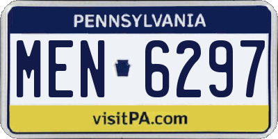 PA license plate MEN6297