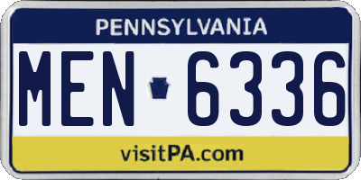 PA license plate MEN6336