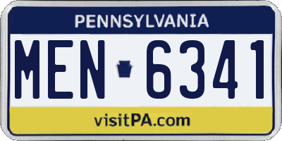 PA license plate MEN6341