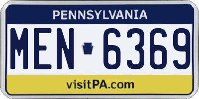 PA license plate MEN6369