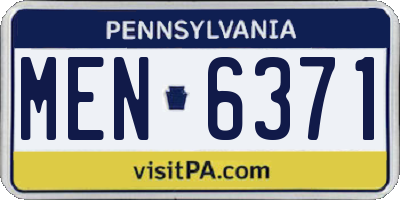 PA license plate MEN6371