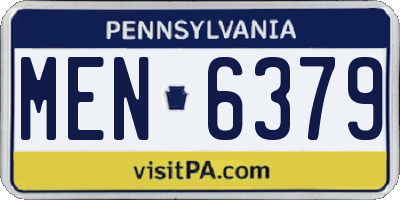 PA license plate MEN6379