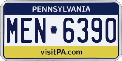 PA license plate MEN6390