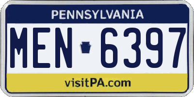 PA license plate MEN6397