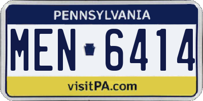 PA license plate MEN6414
