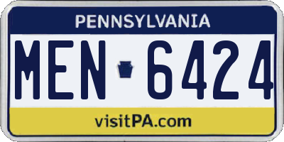 PA license plate MEN6424