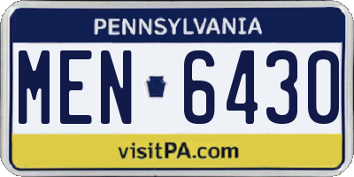 PA license plate MEN6430