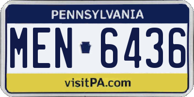 PA license plate MEN6436