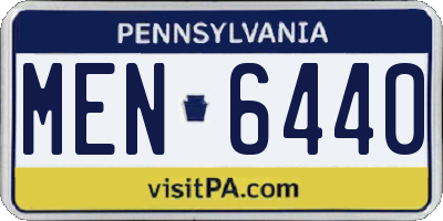 PA license plate MEN6440