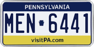 PA license plate MEN6441