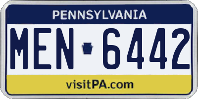 PA license plate MEN6442