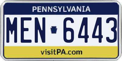 PA license plate MEN6443