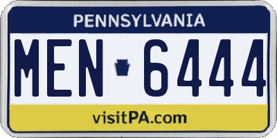 PA license plate MEN6444