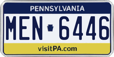 PA license plate MEN6446