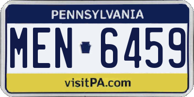 PA license plate MEN6459