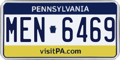 PA license plate MEN6469
