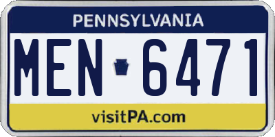 PA license plate MEN6471