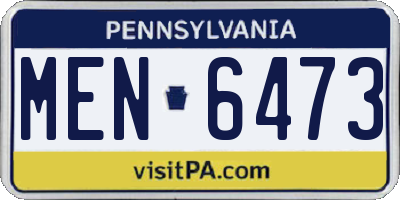 PA license plate MEN6473