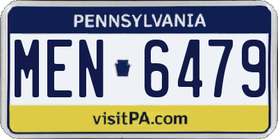PA license plate MEN6479