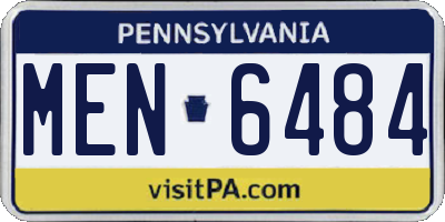 PA license plate MEN6484